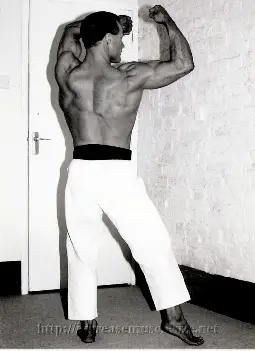 Me demonstrating a karate move.